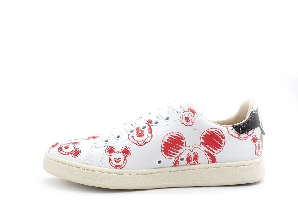 MOA Master Of Arts Disney Sneaker Sketch Mickey Mouse White Red Black MC467CO