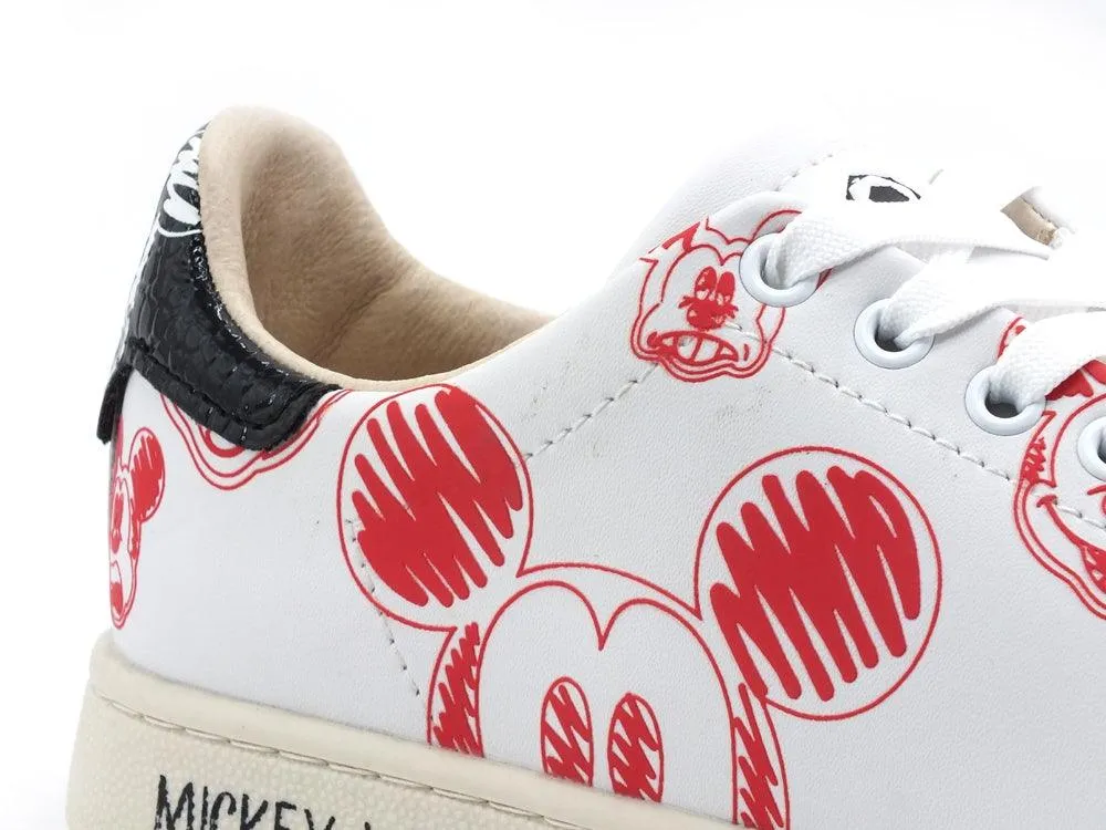 MOA Master Of Arts Disney Sneaker Sketch Mickey Mouse White Red Black MC467CO