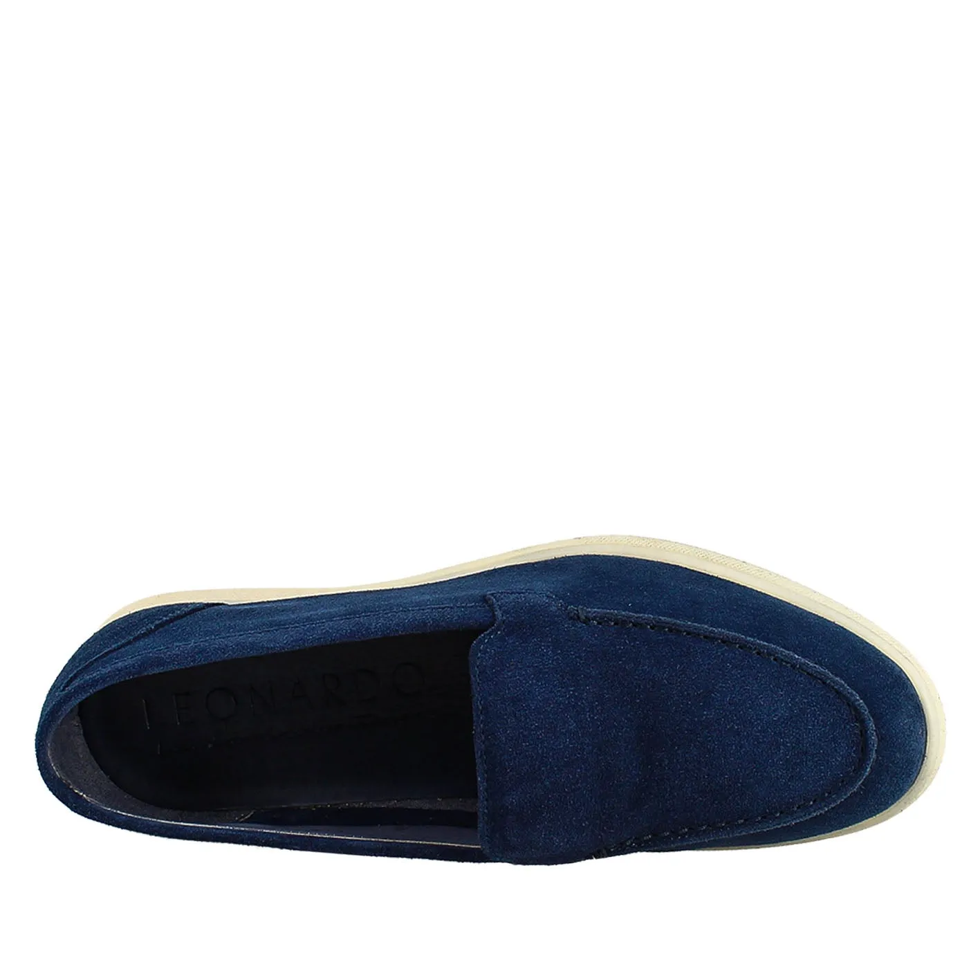 Mocassino flessibile da donna in pelle scamosciata  blu