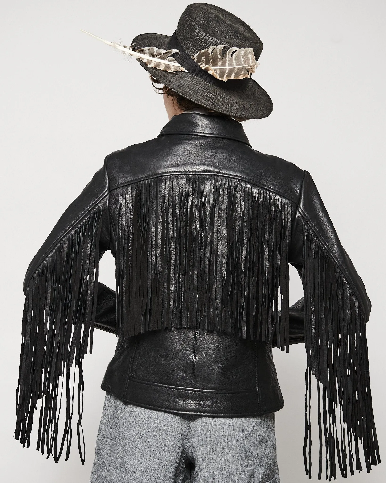 MODERN VICE DOUBLE ZIP MOTO JACKET WITH FRINGE