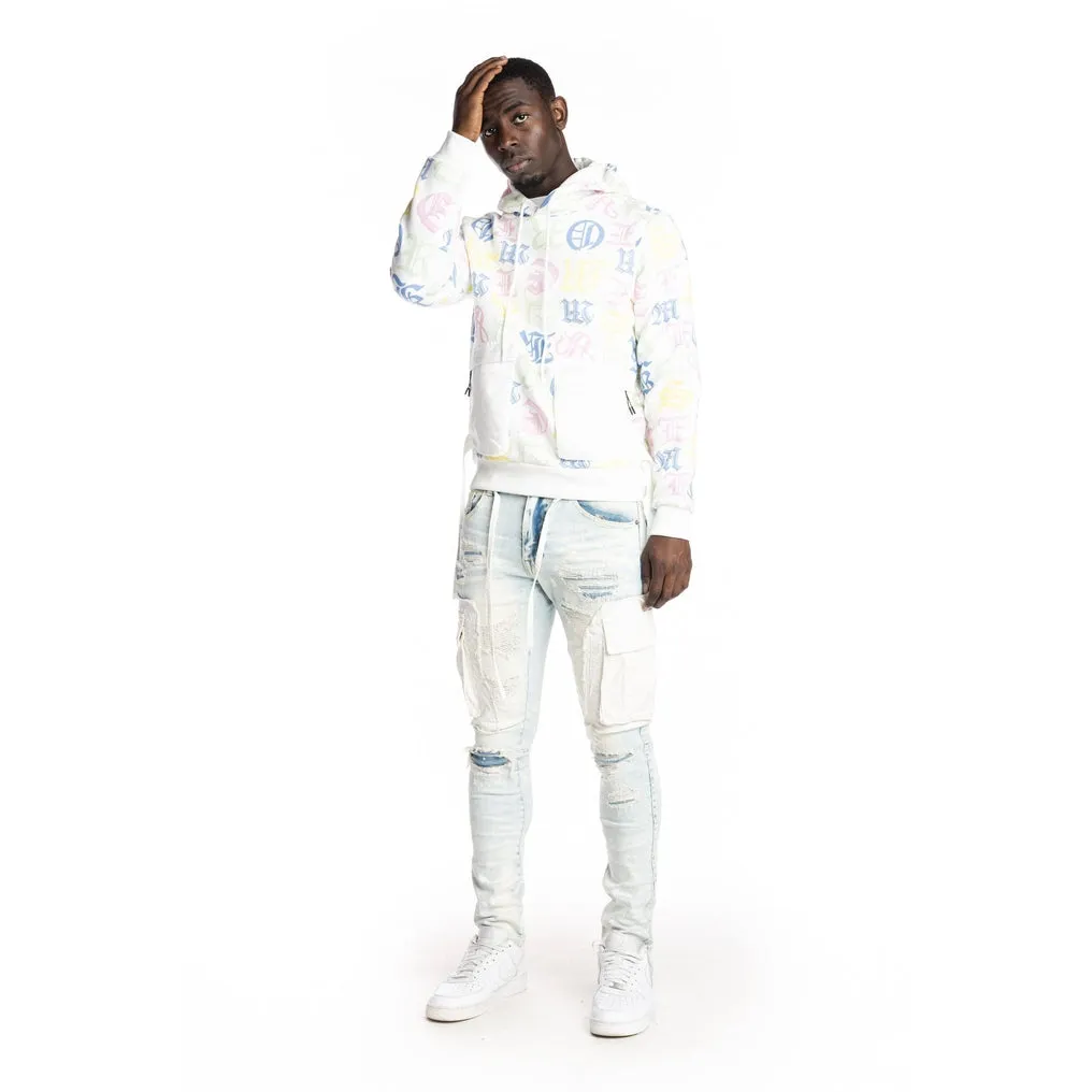 Monogram Fashion Hoodie - White/Multi