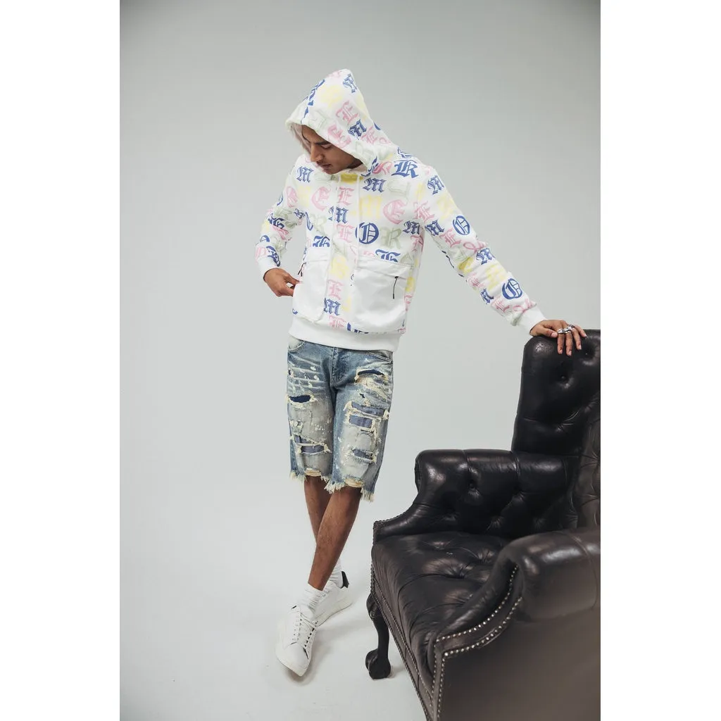 Monogram Fashion Hoodie - White/Multi