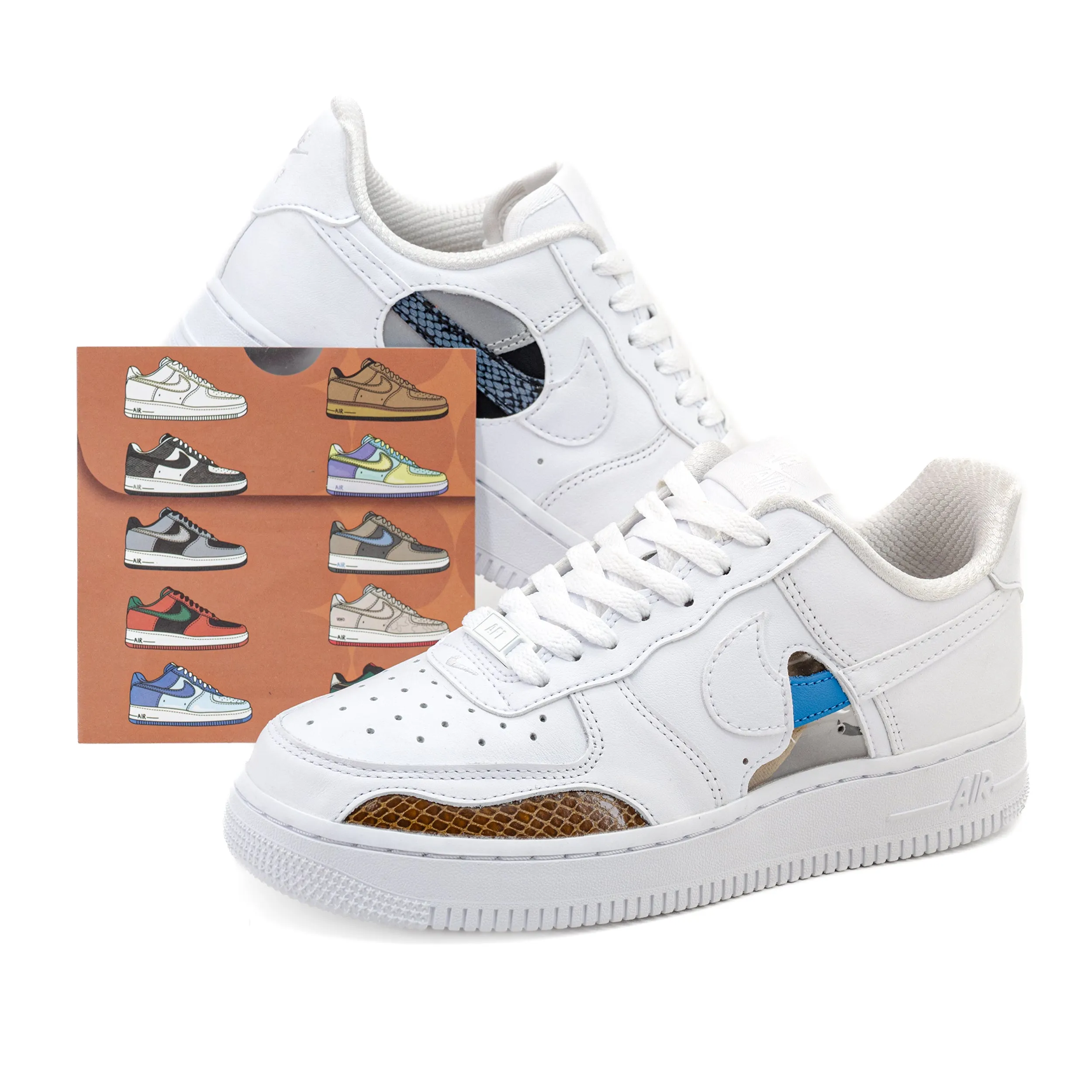 Nike Women's Air Force 1 07' LX "Cut Out" White/Multi FB1906-100