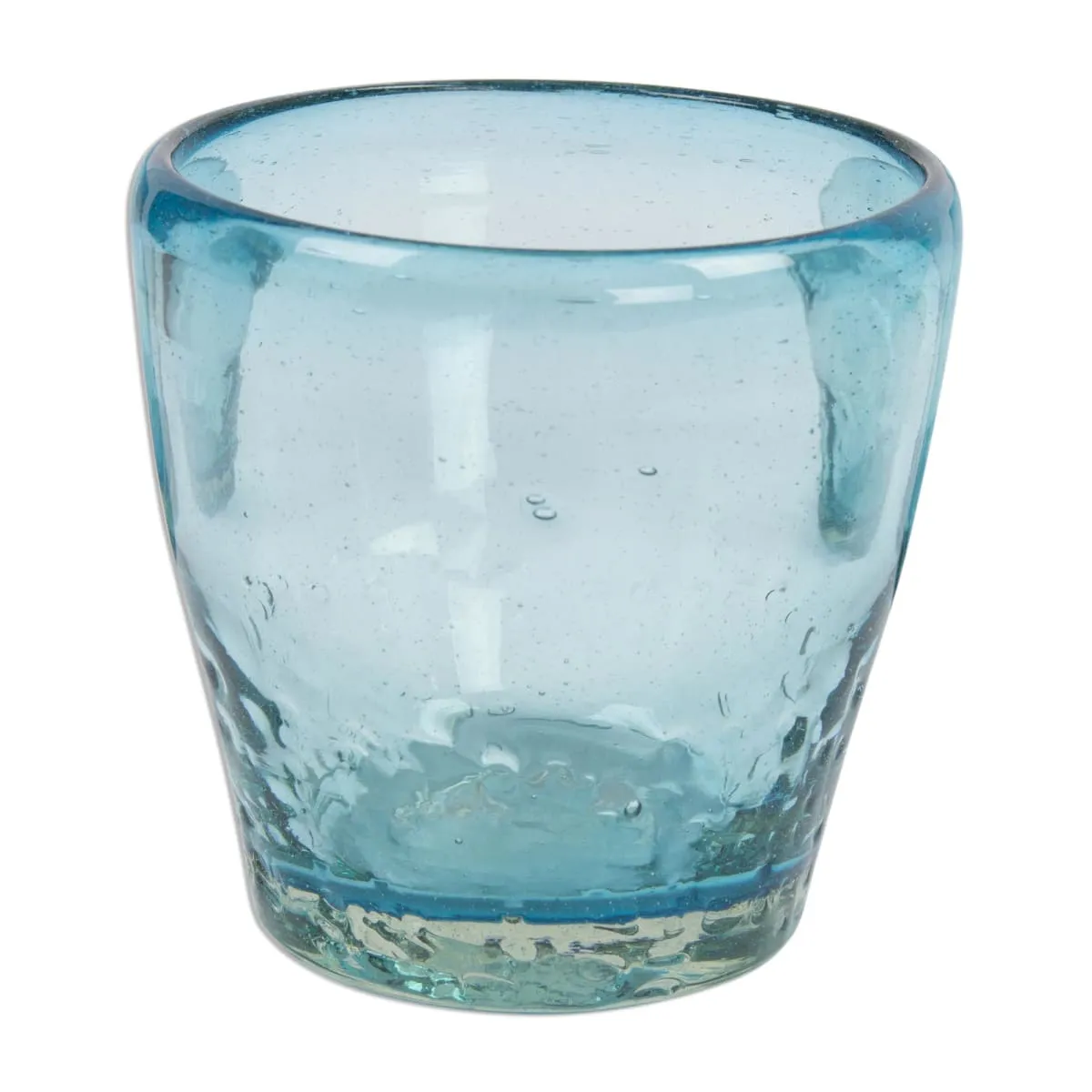 Novica Delicious Blue Blown Glass Juice Glasses (Set Of 6)