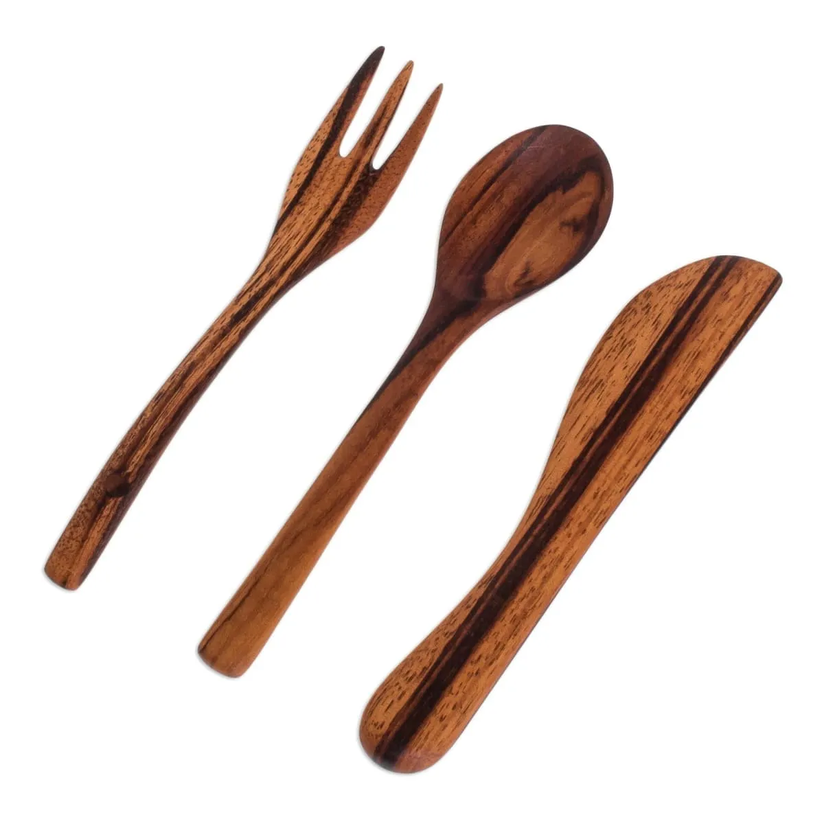 Novica Dining Out Wood Flatware Set (3 Pieces)