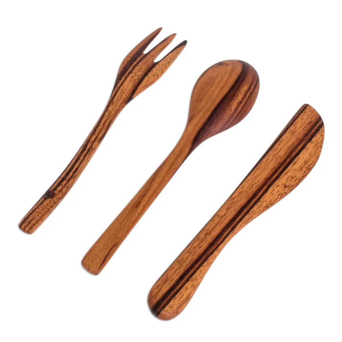 Novica Dining Out Wood Flatware Set (3 Pieces)