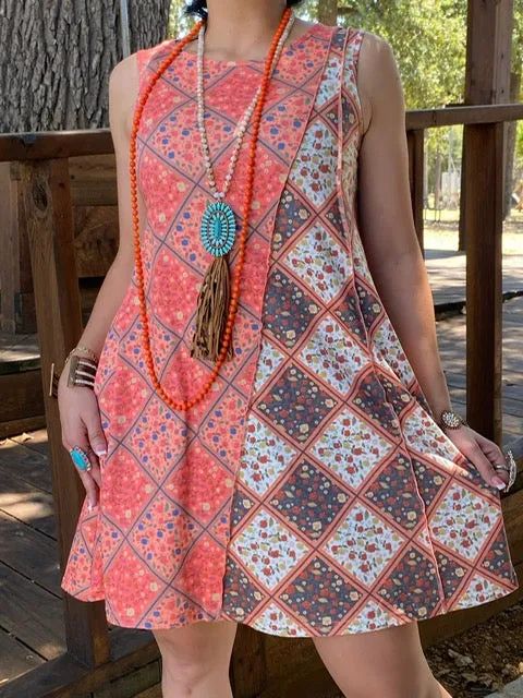 Orange Patchwork Dress