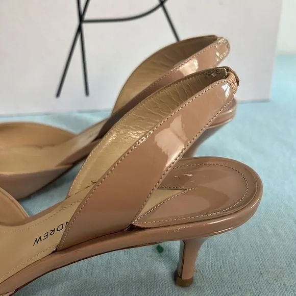 PaulAndrew Tan Patent Sling Back Heels