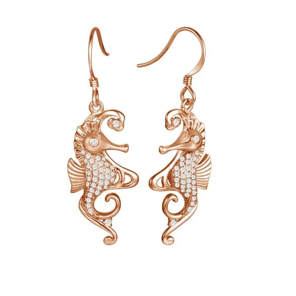 Pavé Mermaid's Seahorse Earrings