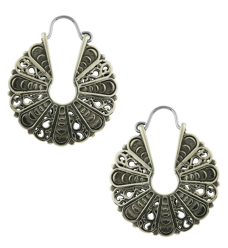 Perennial White Brass Disk Hangers / Earrings