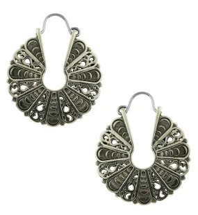 Perennial White Brass Disk Hangers / Earrings