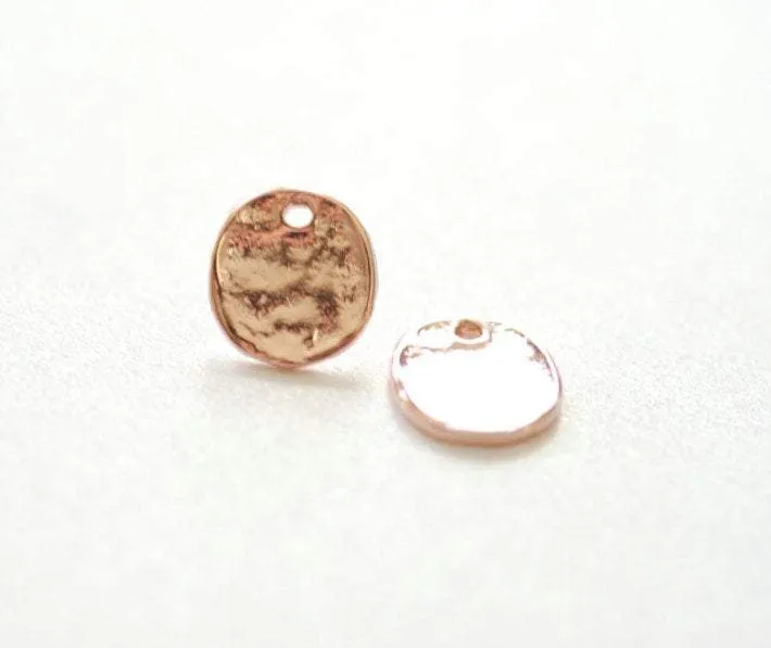 Personalized Blank Disc Stamping Charm - Vermeil Gold, Vermeil Rose Gold or Sterling silver blank metal stamping, Round Circle Disc Initial