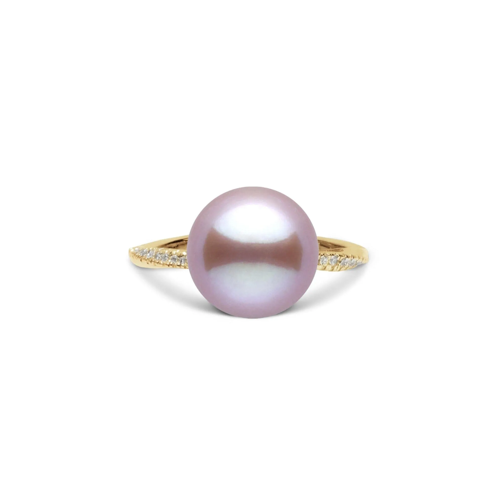 Pirouette Collection 10.0-11.0 mm Lavender Freshadama Pearl and Diamond Ring