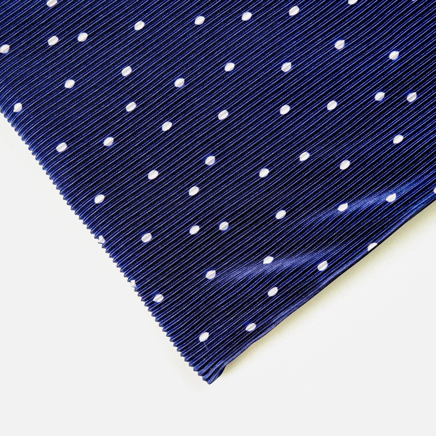 Pleated Navy Polka Dot Fabric