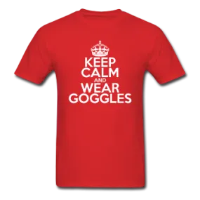 "Keep Calm and Wear Goggles" (white) - Men's T-Shirt