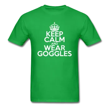 "Keep Calm and Wear Goggles" (white) - Men's T-Shirt