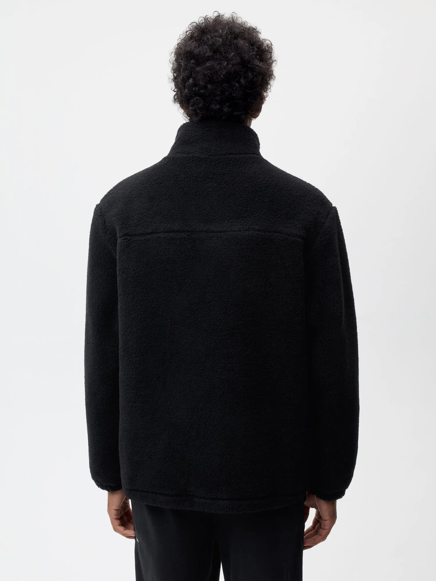 Recycled Wool Fleece Jacket—black