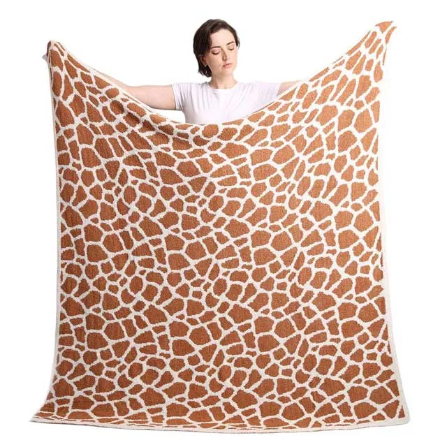 Reversible Giraffe Patterned Throw Blanket