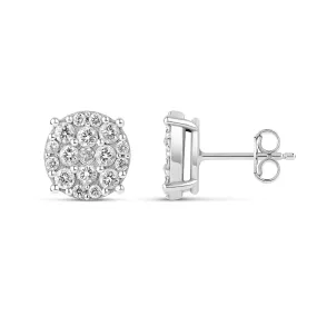 Round Illusion Scattered Diamond Studs