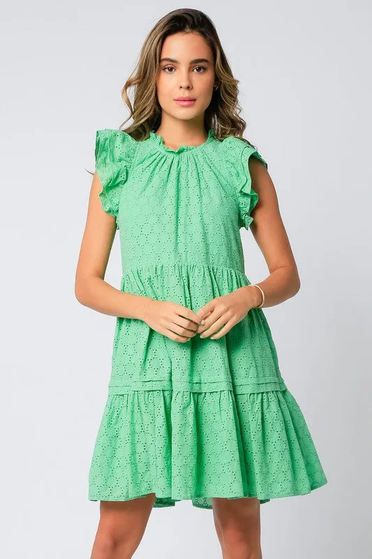 Ruffle Eyelet Dress