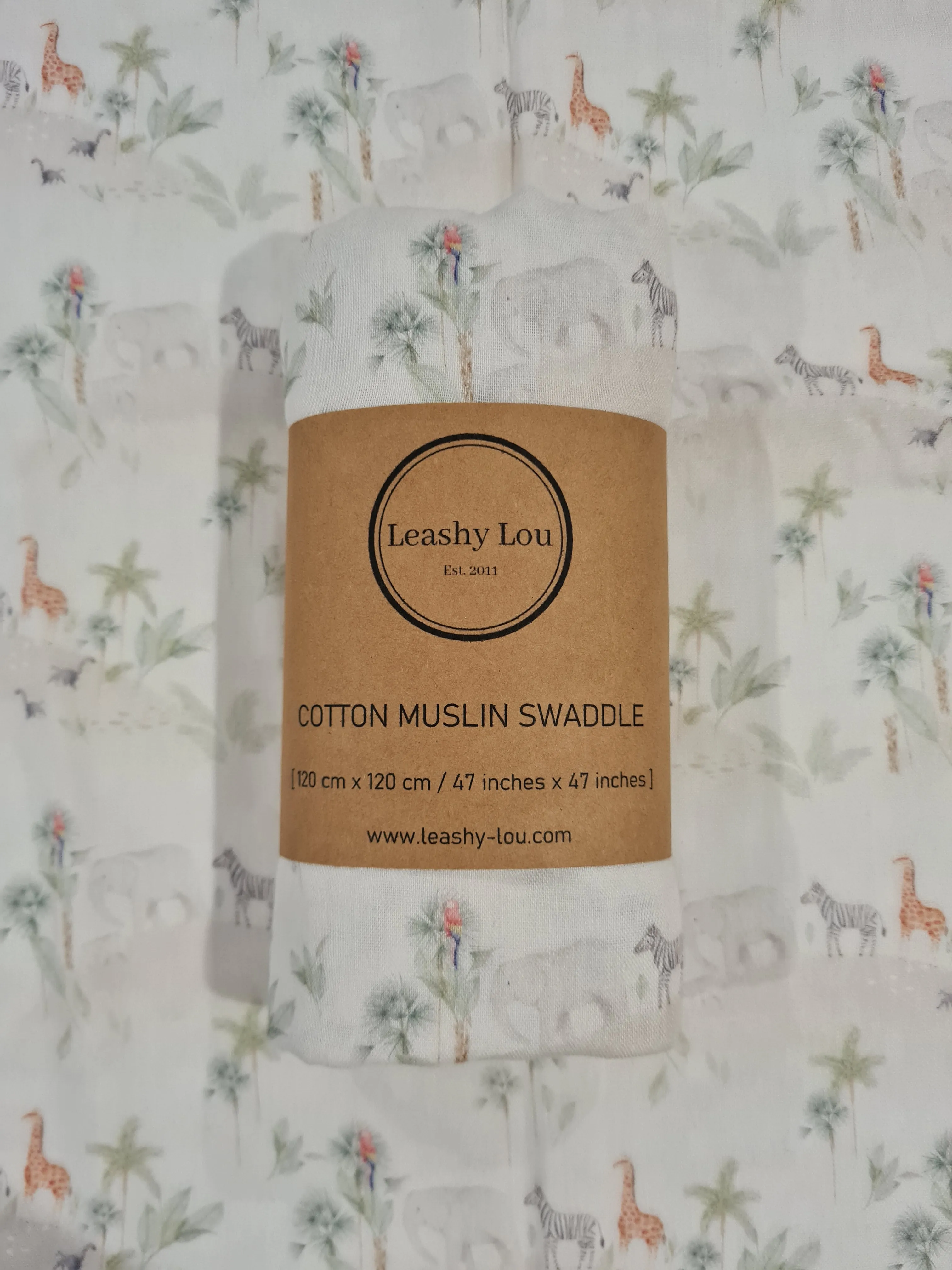 Safari walk Cotton Muslin Swaddle