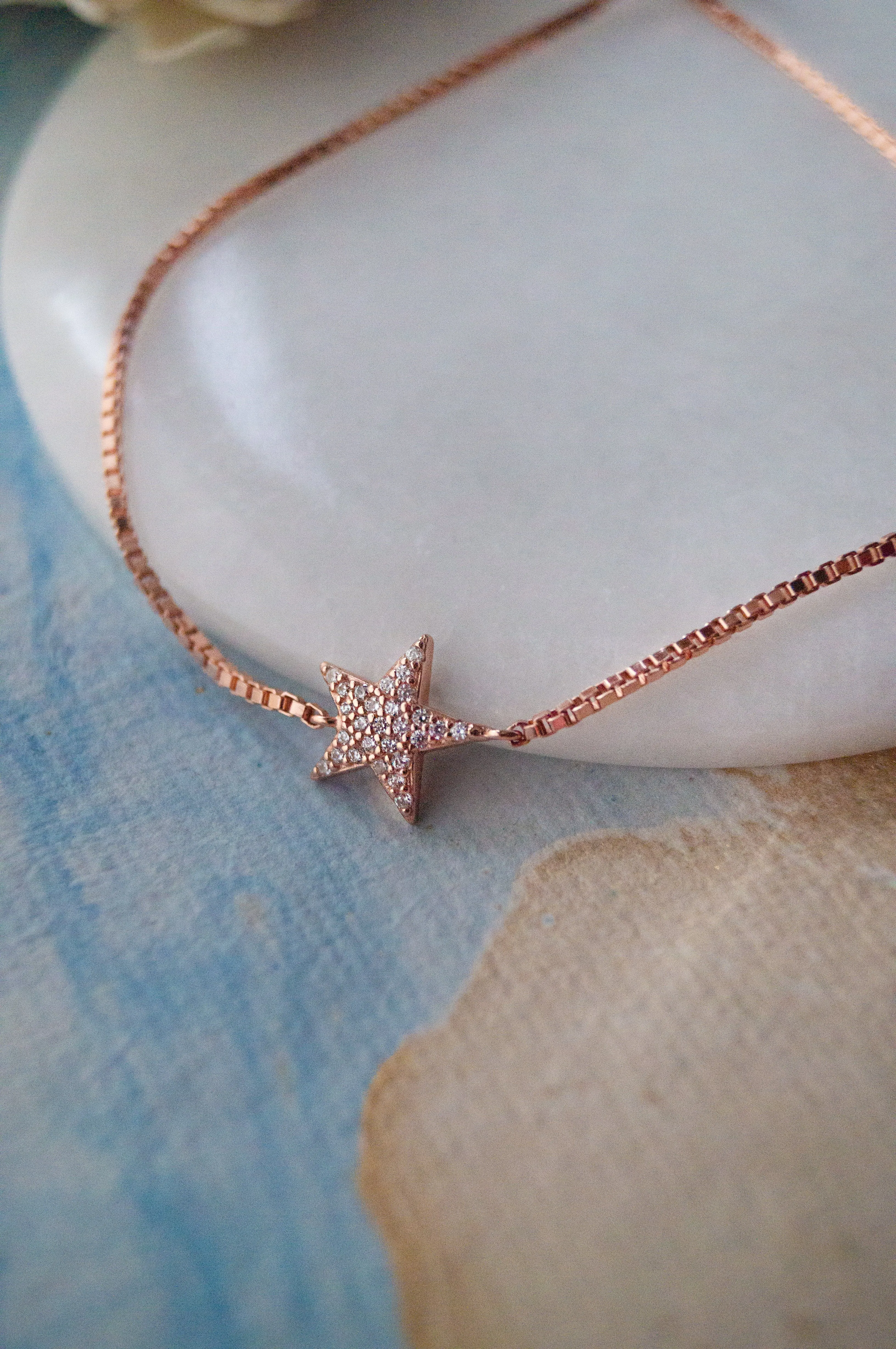 Shinning Star Sterling Silver Pull Chain Bracelet