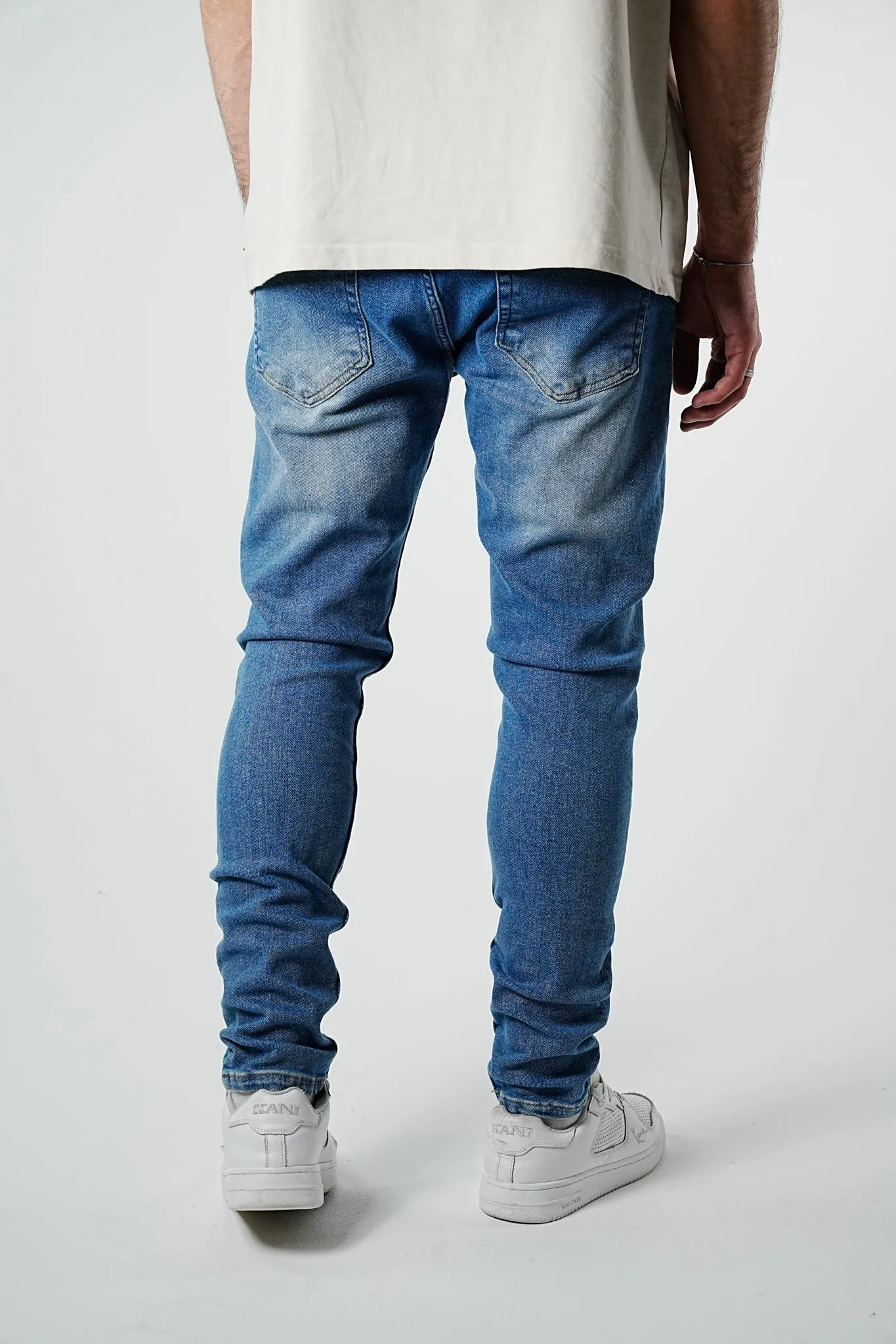 Slim Fit Ripped Light Blue Denim - UF4026