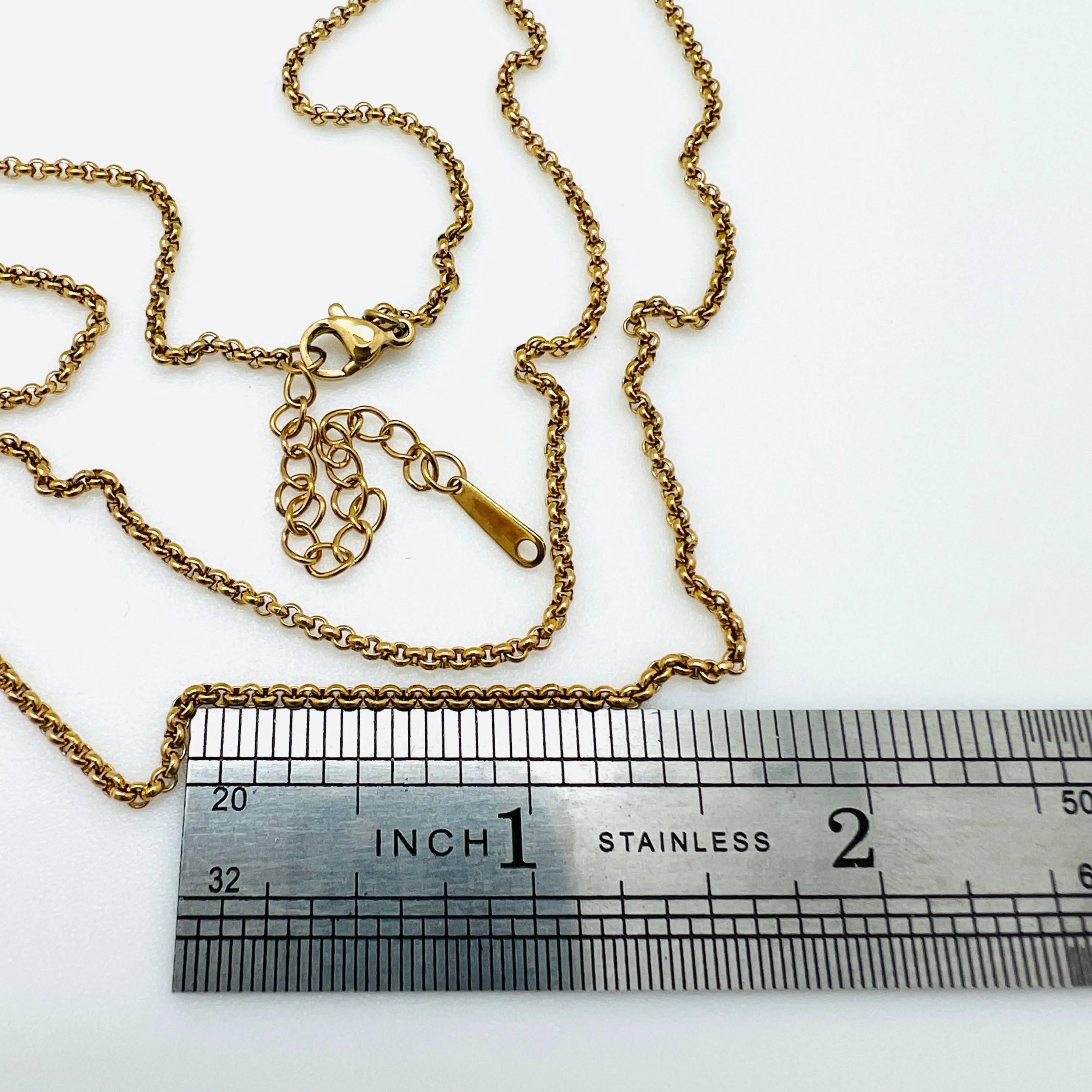 Small Rolo Chain Necklace - Gold Plated Stainless