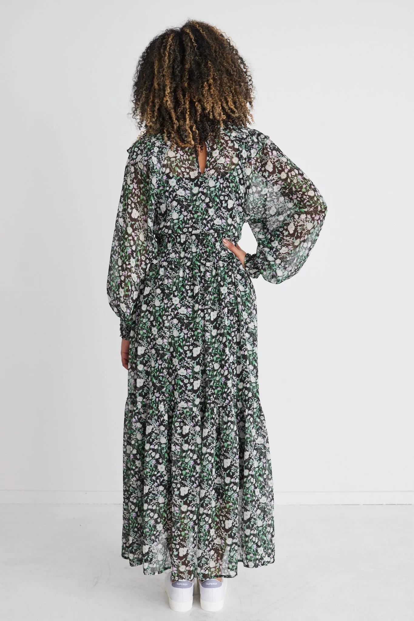 Spellbound Black Garden Ls Boho Maxi Dress