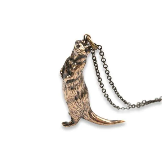 Standing Otter Pendant Necklace