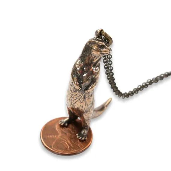 Standing Otter Pendant Necklace