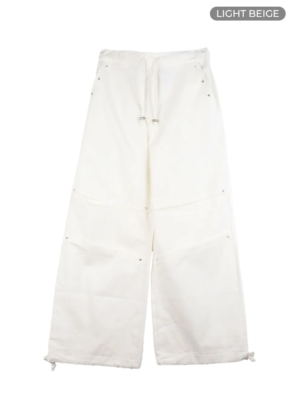 Stud String Wide Cargo Pants CA404