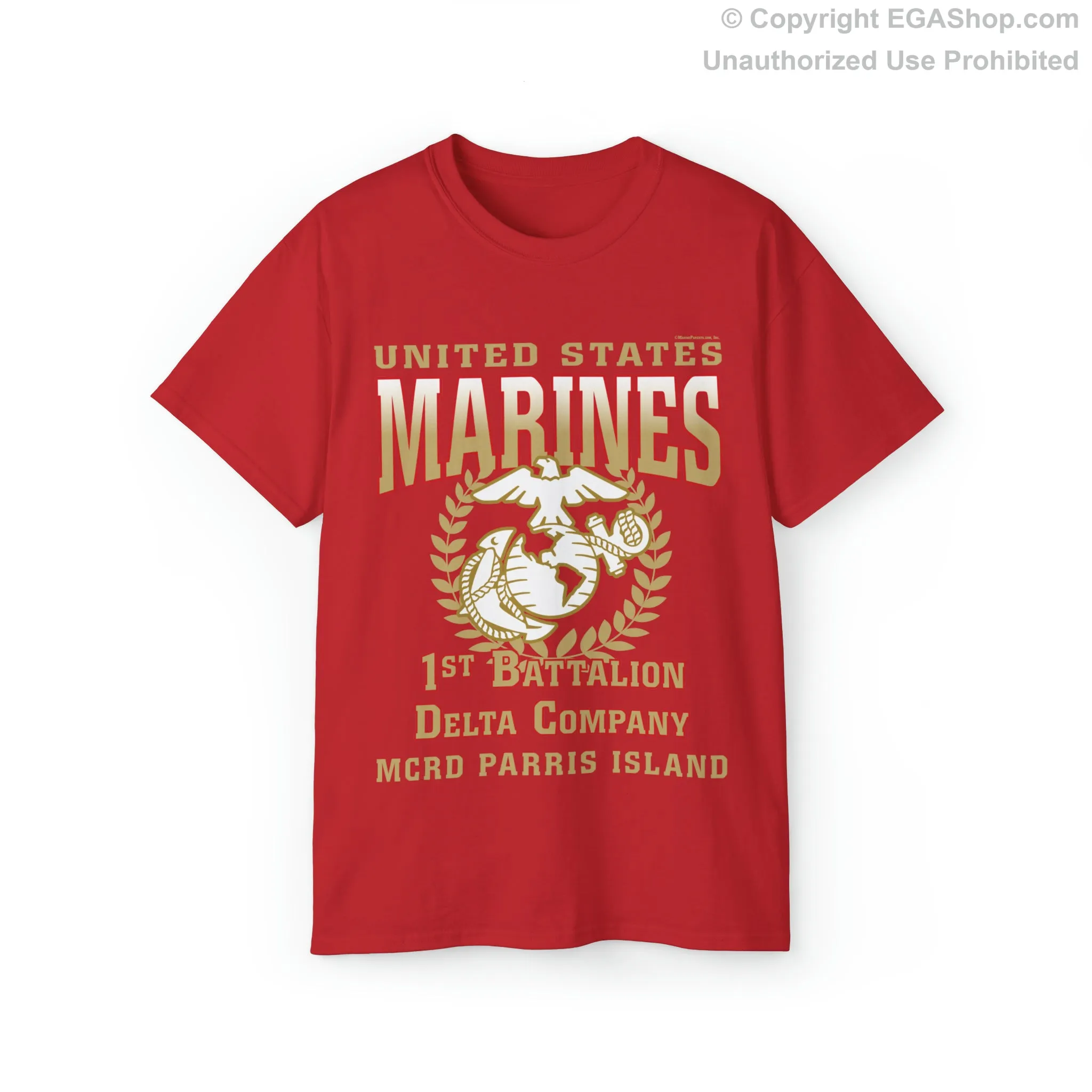 T-Shirt: Delta Co. MCRD Parris Island (EGA, Blank Back)