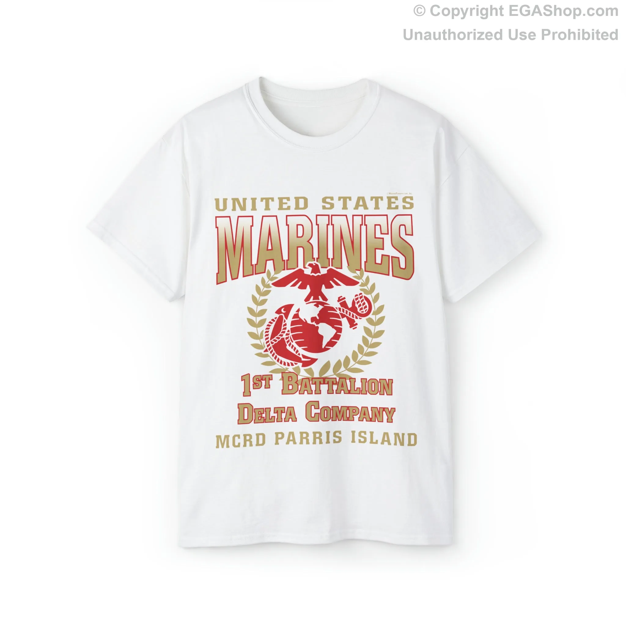 T-Shirt: Delta Co. MCRD Parris Island (EGA, Blank Back)