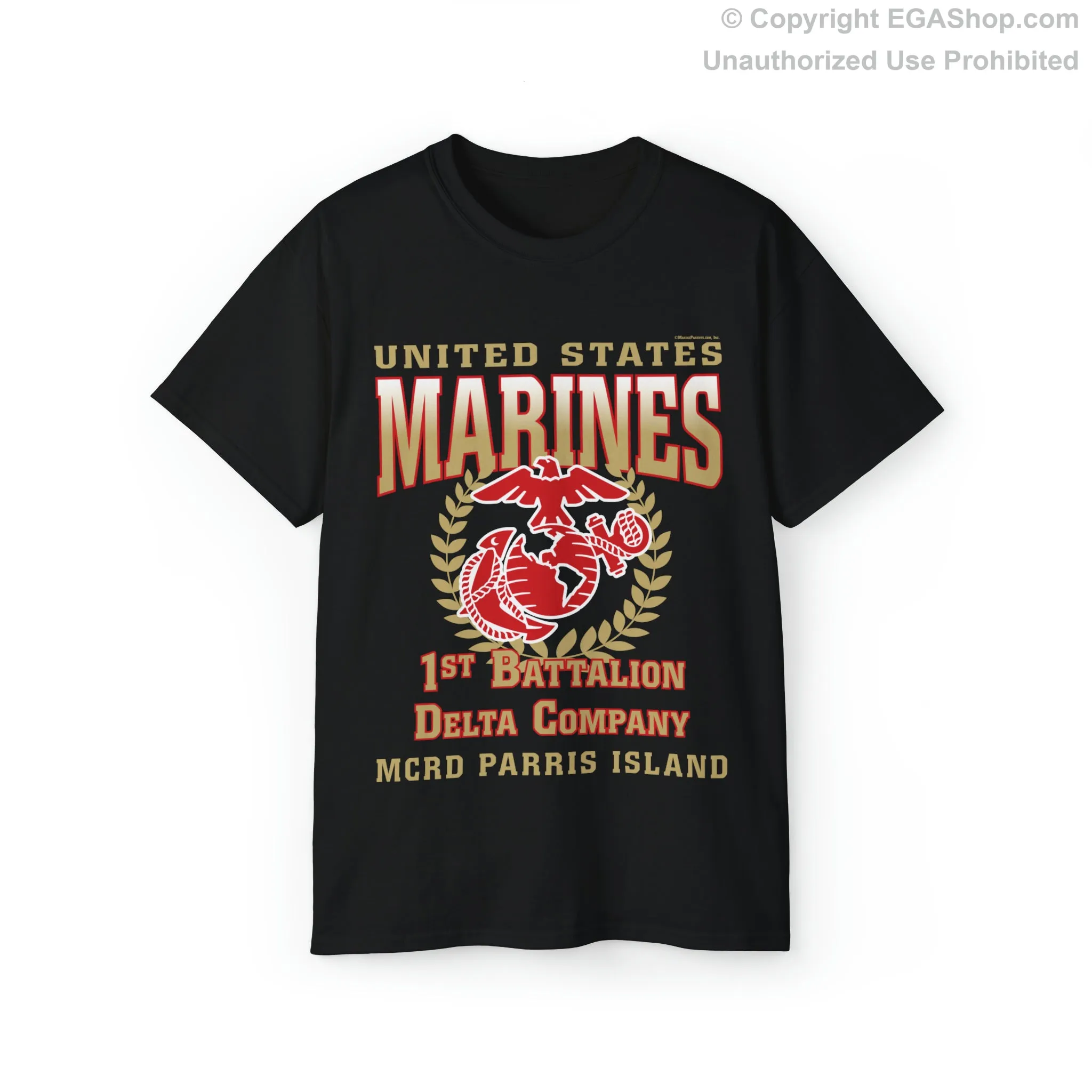 T-Shirt: Delta Co. MCRD Parris Island (EGA, Blank Back)