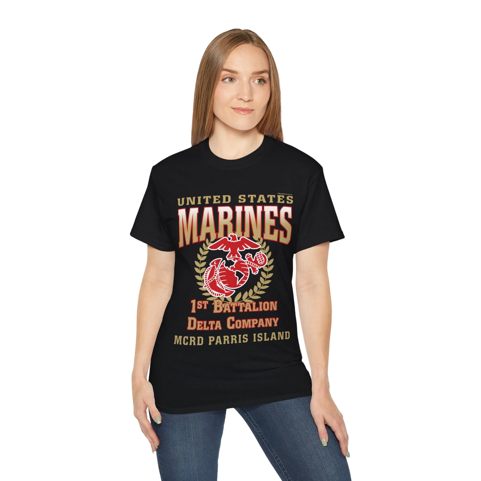 T-Shirt: Delta Co. MCRD Parris Island (EGA, Blank Back)