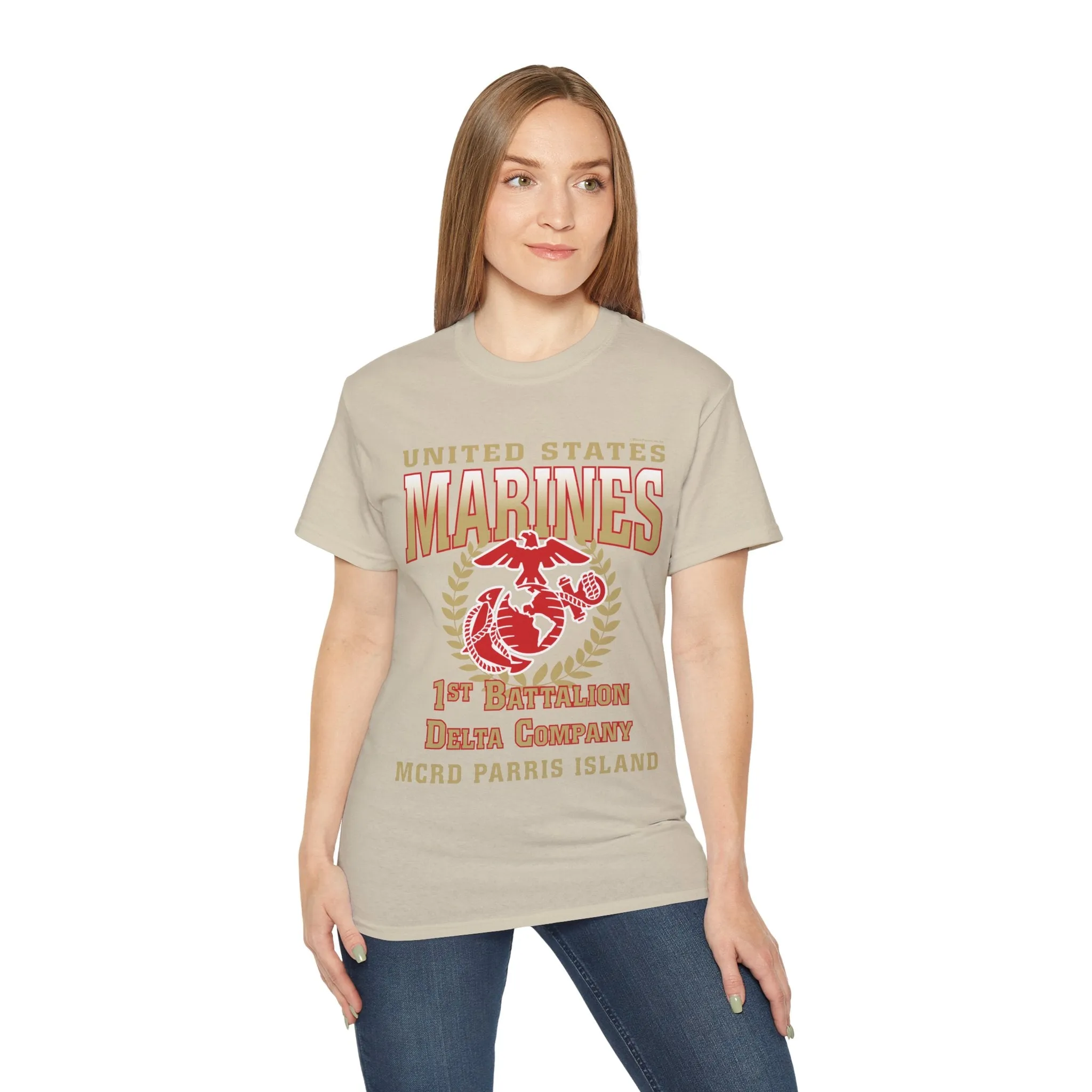 T-Shirt: Delta Co. MCRD Parris Island (EGA, Blank Back)