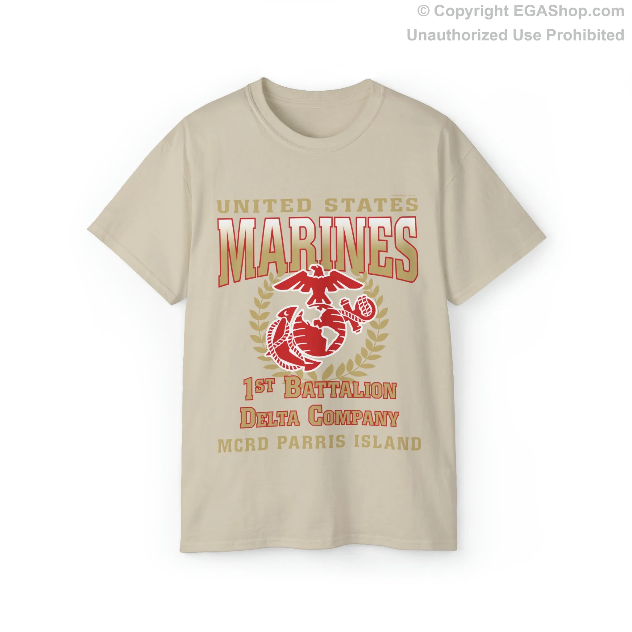 T-Shirt: Delta Co. MCRD Parris Island (EGA, Blank Back)