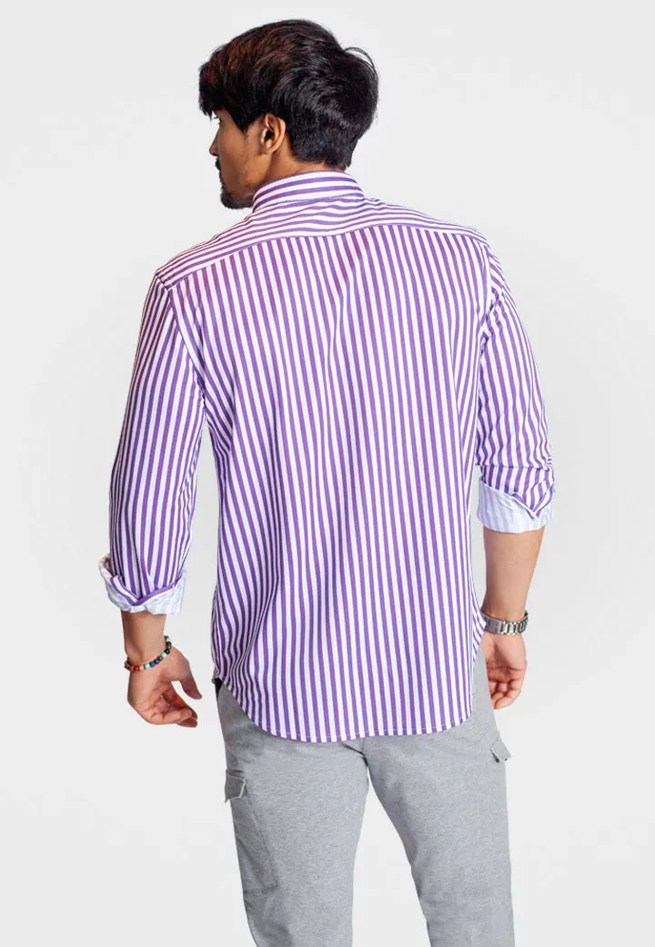 The Go Big Stripe Long Sleeve Tech Shirt