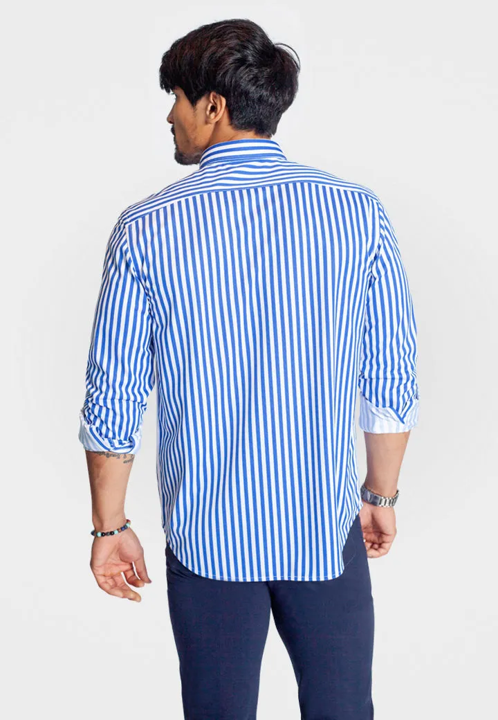 The Go Big Stripe Long Sleeve Tech Shirt