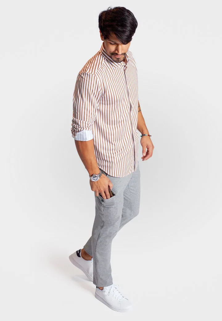 The Go Big Stripe Long Sleeve Tech Shirt