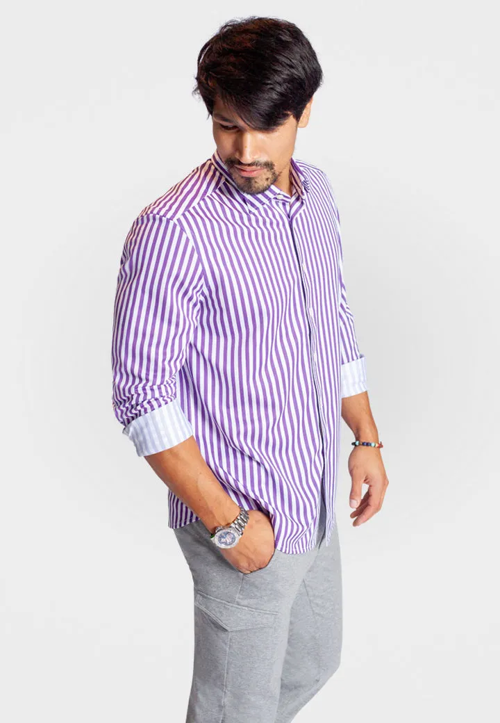 The Go Big Stripe Long Sleeve Tech Shirt