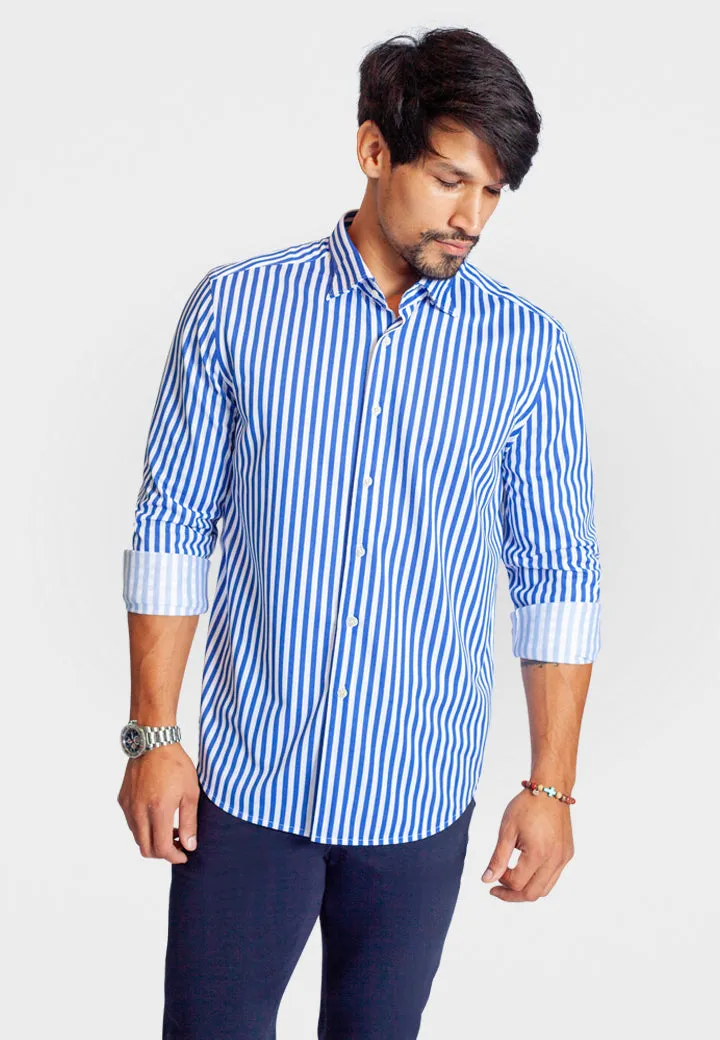 The Go Big Stripe Long Sleeve Tech Shirt