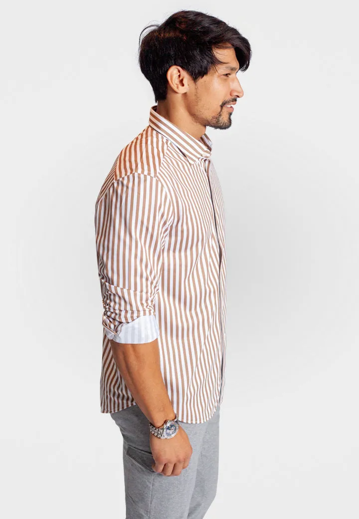 The Go Big Stripe Long Sleeve Tech Shirt