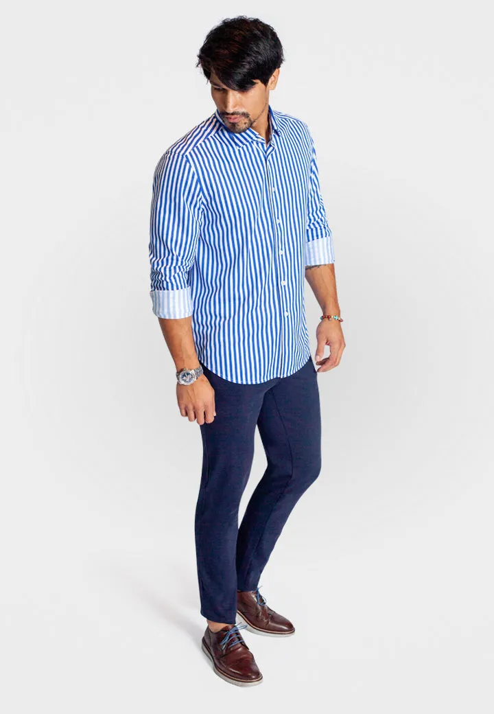 The Go Big Stripe Long Sleeve Tech Shirt