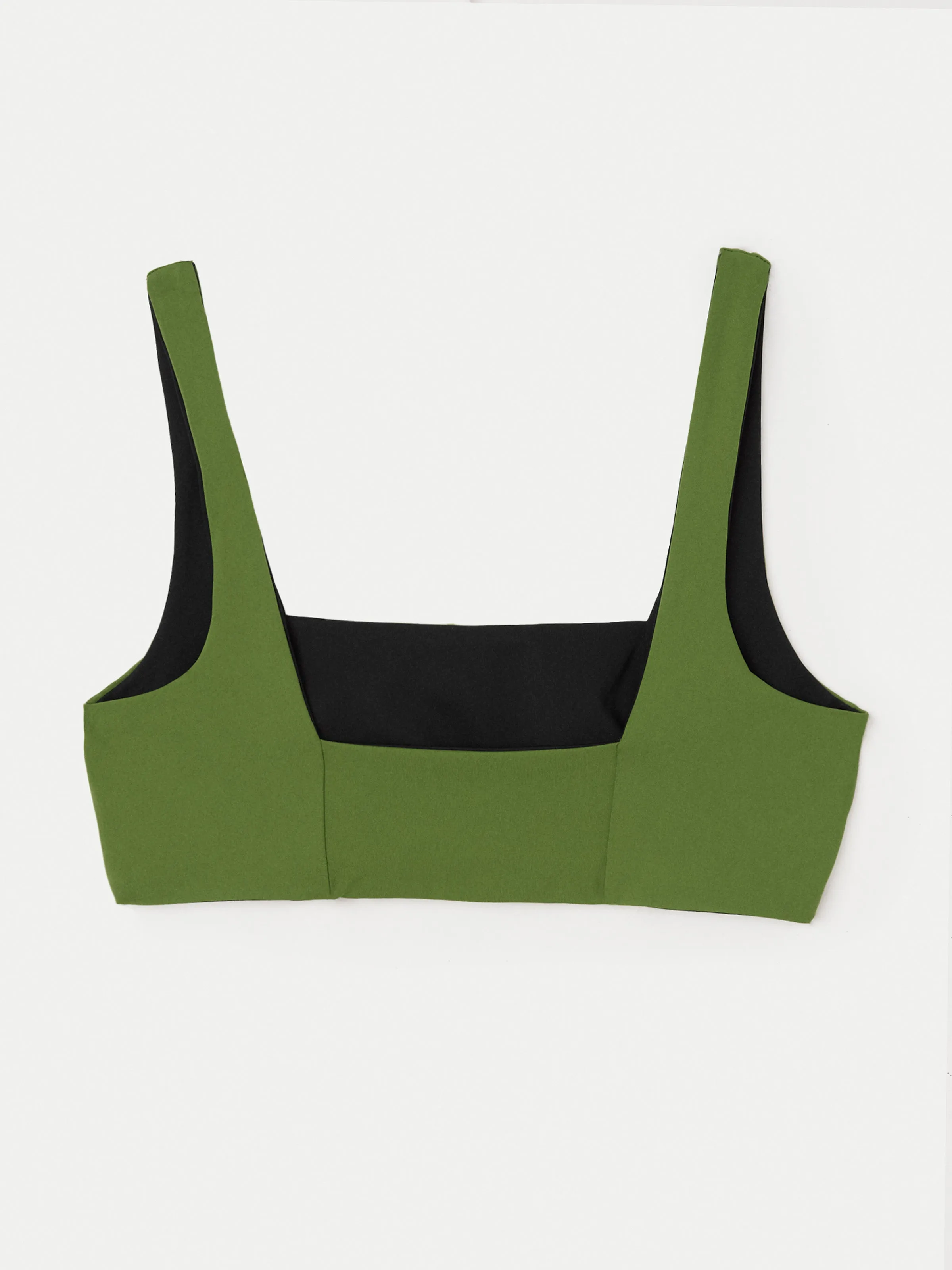 The Square Reversible Bikini Top in Green