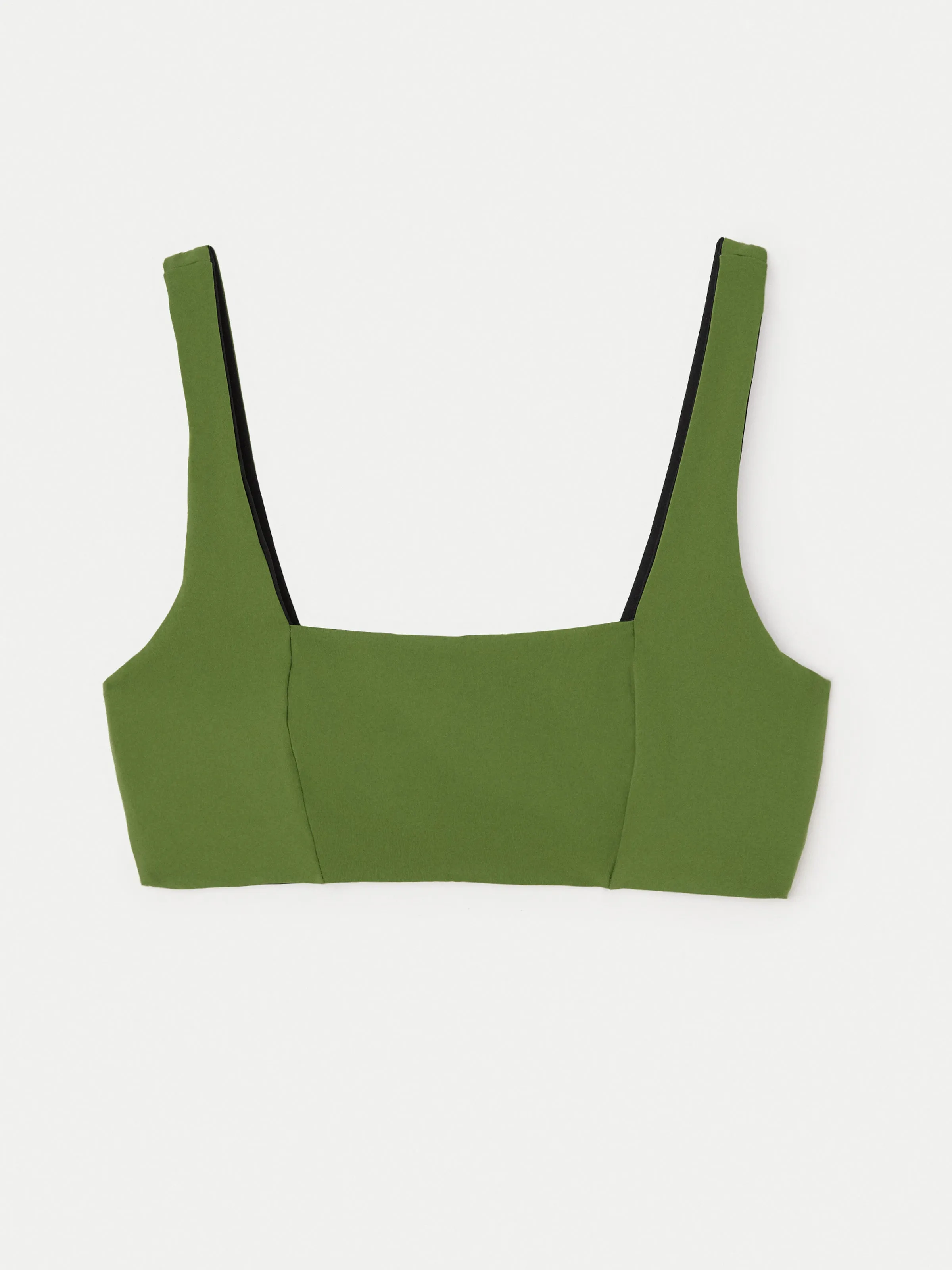 The Square Reversible Bikini Top in Green