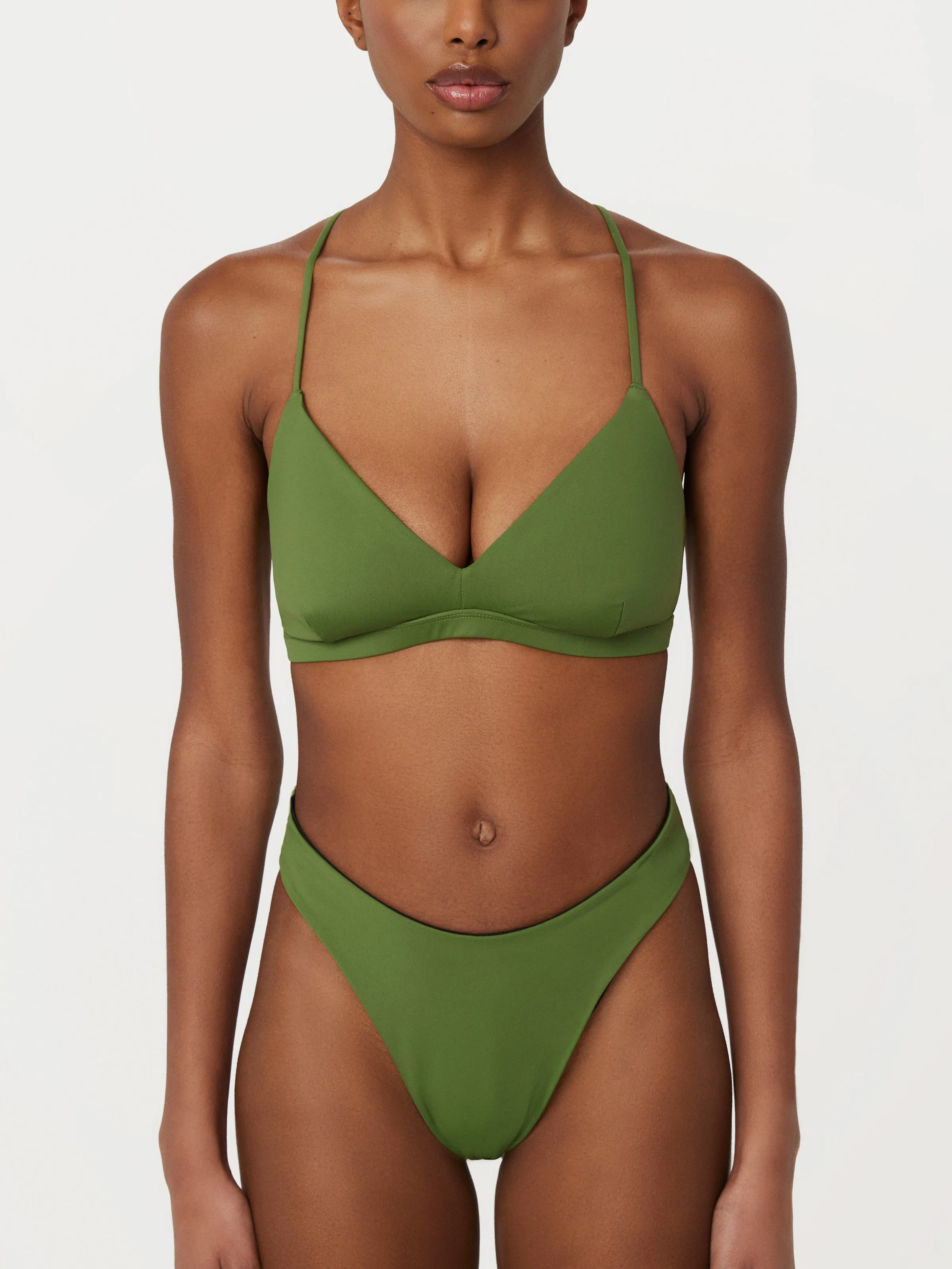 The Triangle Bikini Top in Green