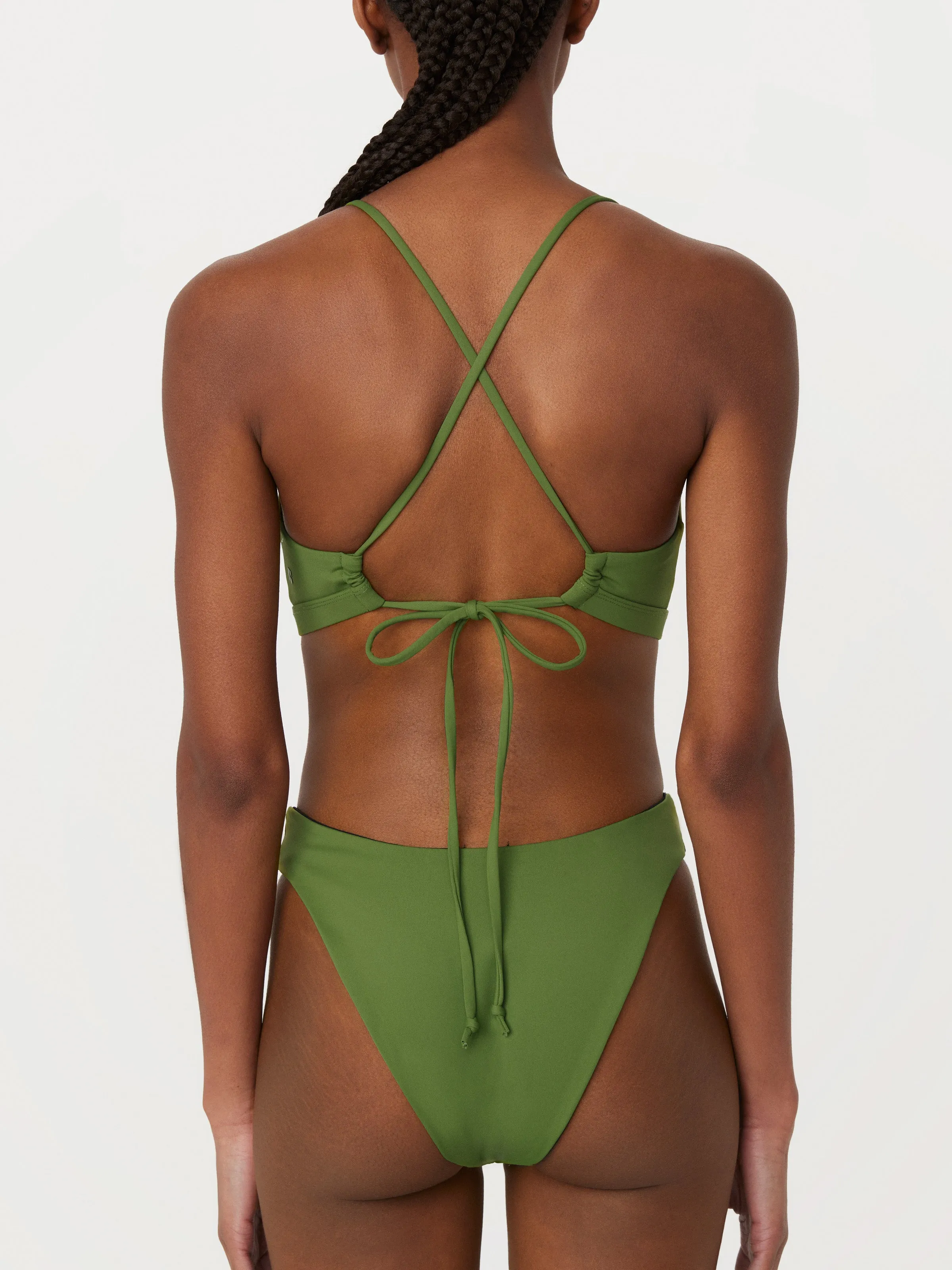 The Triangle Bikini Top in Green