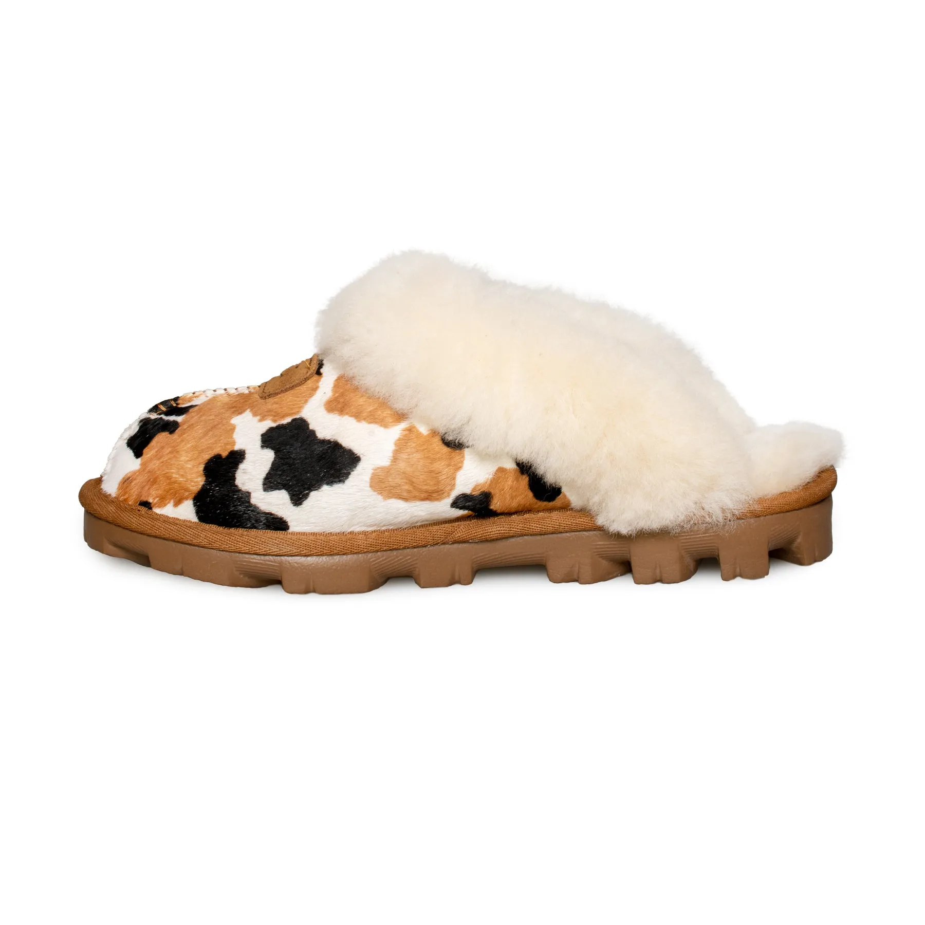 UGG Coquette Cow Print Chestnut Slippers - Women's